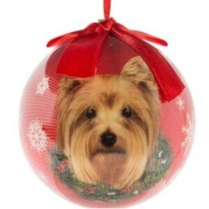 ES Pets Unbreakable Ball Dog Breed Yorkie Christmas Ornament